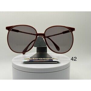 Vintage Oversize Sunglasses NOS Preppy Grey Lens Brown Frame 1980s-1990s Retro